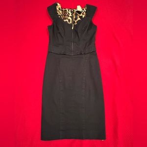 Stunning Marciano BodyCon Navy Blue Dress with Cheetah lining Sz 2